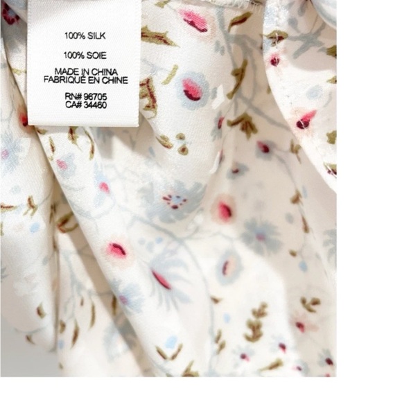Rebecca Taylor Vivianna Tie Pullover Blouse Floral Bows Size 0 Silk Long - Picture 4 of 4